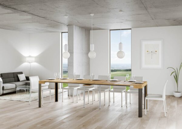 Consolle allungabile 90x40/196 cm Linea Small telaio Antracite