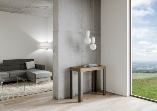 Consolle allungabile 90x40/196 cm Linea Small telaio Antracite