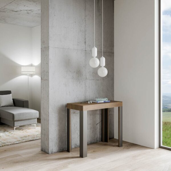 Consolle allungabile 90x40/196 cm Linea Small telaio Antracite