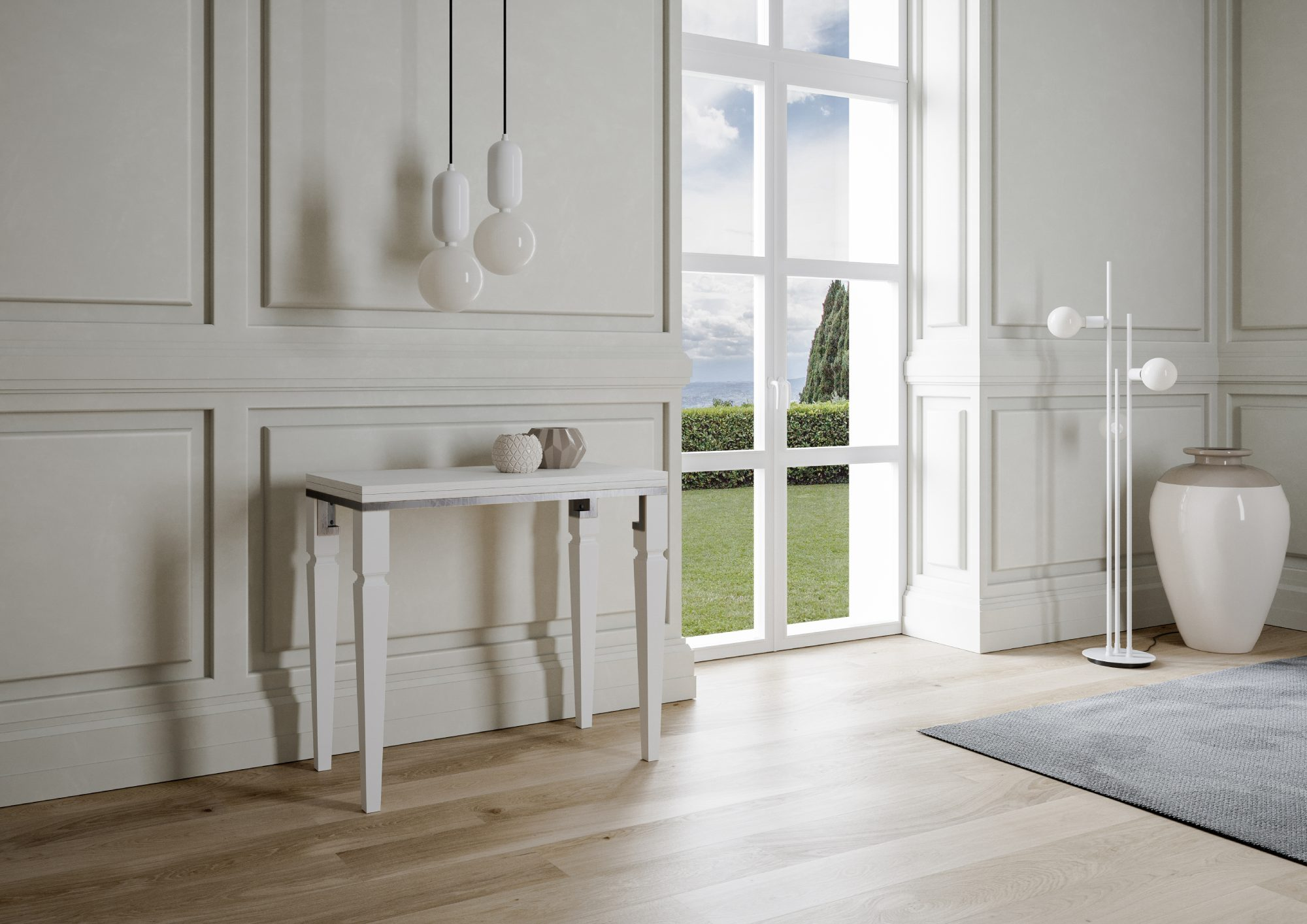 Consolle apribile 90x45/90 cm Impero Libra telaio Grigio