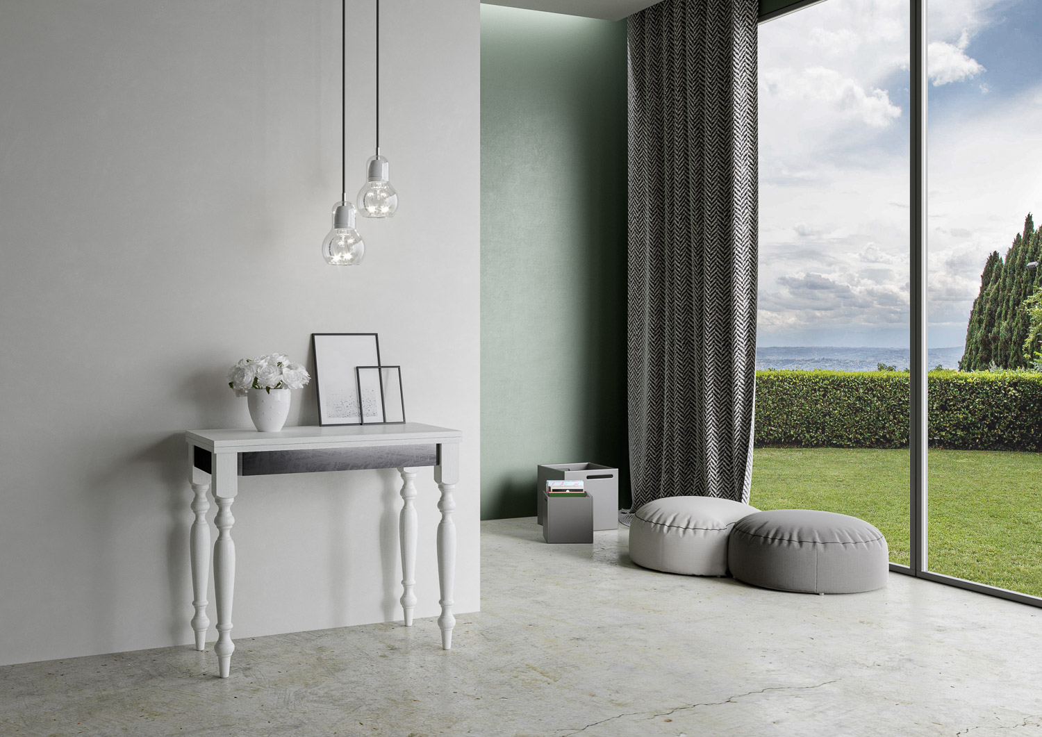 Consolle apribile 90x45/90 cm Romagna Librox telaio Grigio