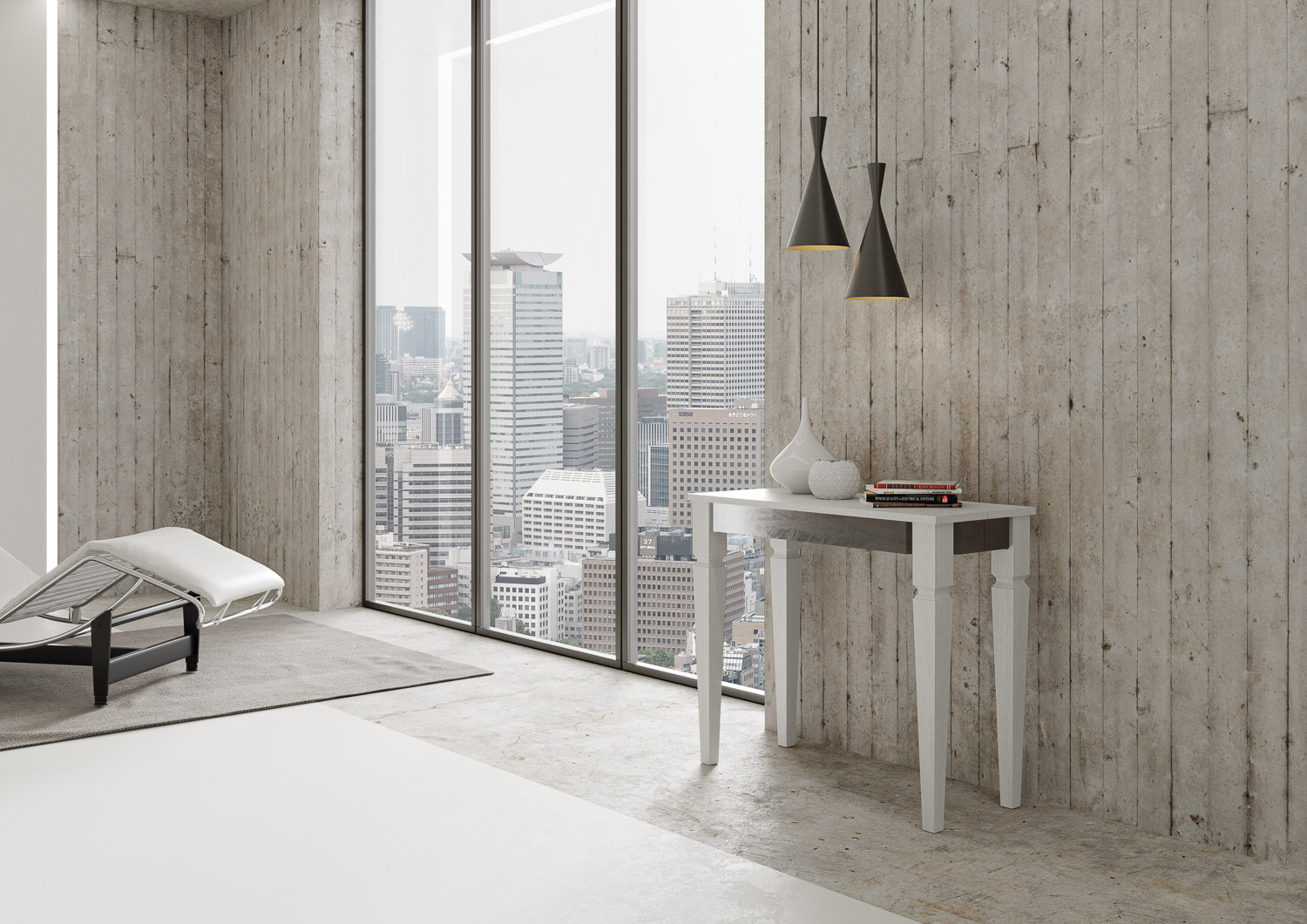 Consolle allungabile 90x40/196 cm Impero Iron Small telaio Grigio