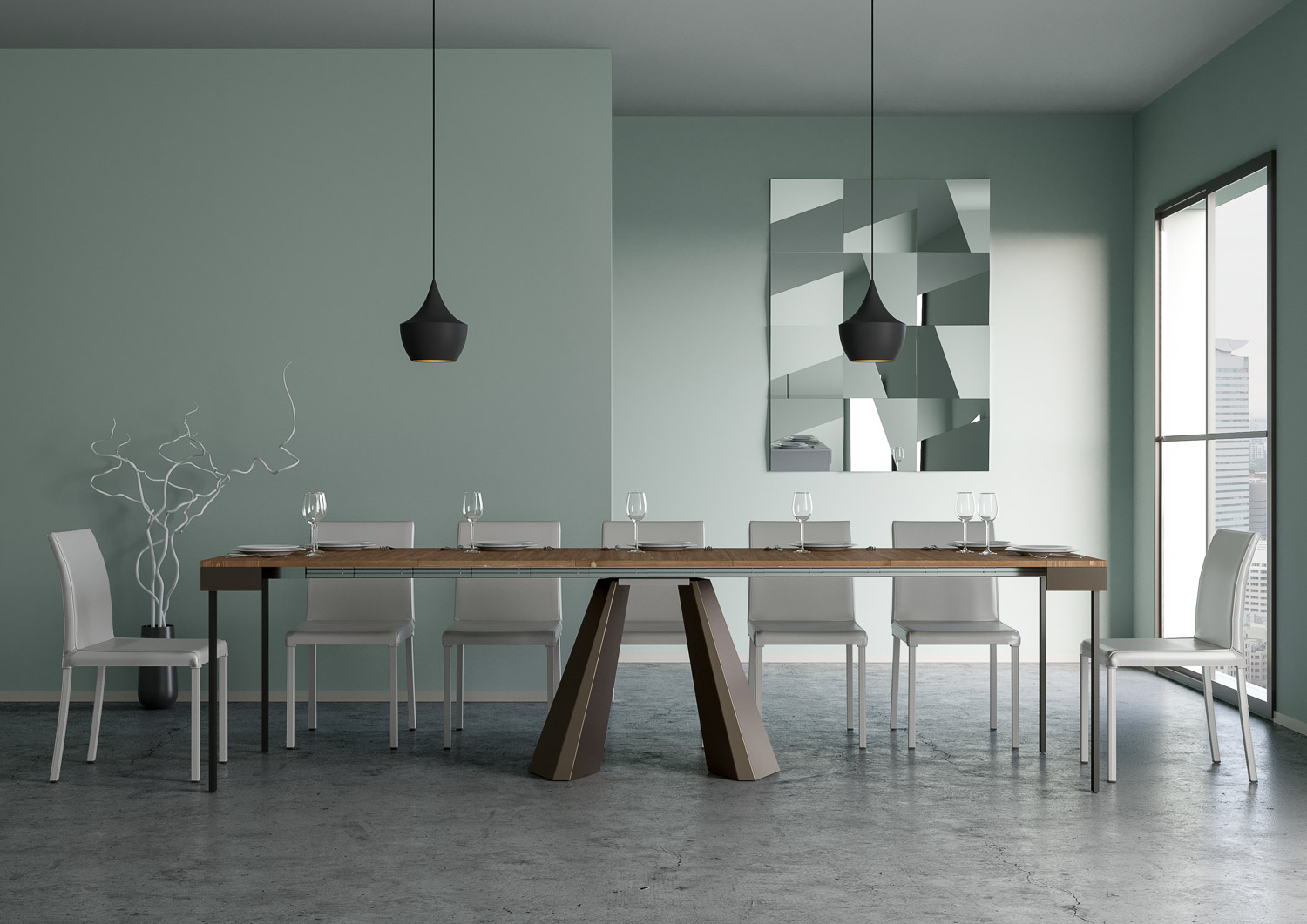 Consolle allungabile 90x40/290 cm Diamante Evolution telaio Orso