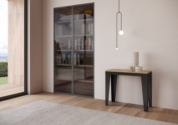 Consolle allungabile 90x40/196 cm Flame Small Evolution telaio Antracite
