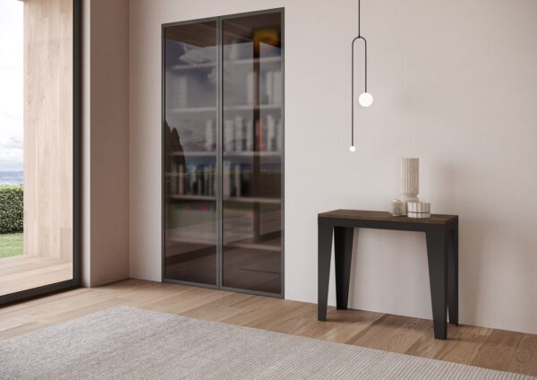 Consolle allungabile 90x40/196 cm Flame Small Evolution telaio Antracite