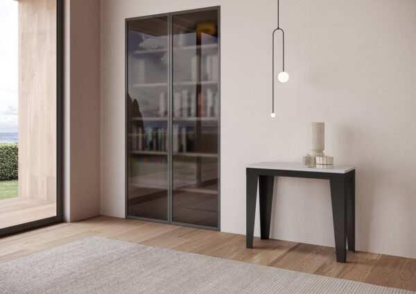 Consolle allungabile 90x40/300 cm Flame Evolution telaio Antracite