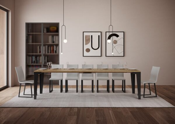 Consolle allungabile 90x40/300 cm Flame Evolution telaio Antracite