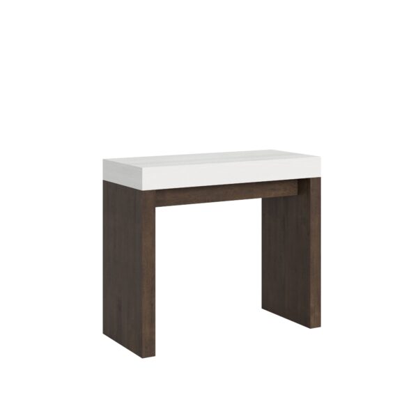 Consolle allungabile 90x40/196 cm Roxell Mix Small piano Bianco Frassino