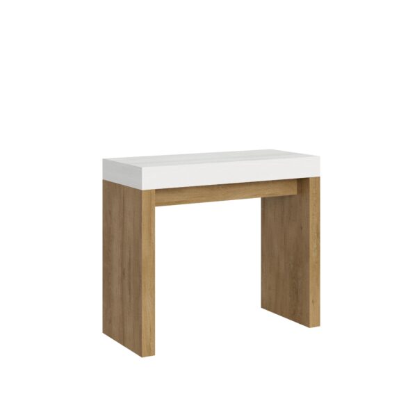Consolle allungabile 90x40/196 cm Roxell Mix Small piano Bianco Frassino