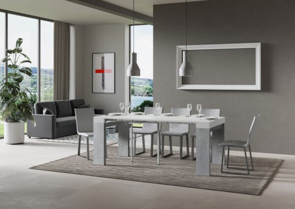 Consolle allungabile 90x40/196 cm Roxell Mix Small piano Bianco Frassino