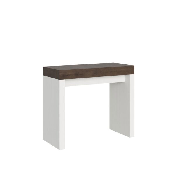 Consolle allungabile 90x40/196 cm Roxell Mix Small piano Bianco Frassino