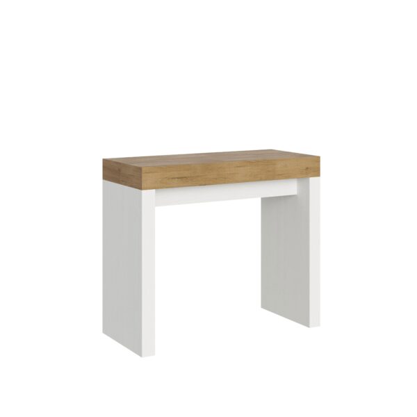 Consolle allungabile 90x40/196 cm Roxell Mix Small piano Bianco Frassino