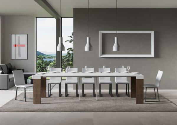 Consolle allungabile 90x40/300 cm Roxell Mix piano Bianco Frassino