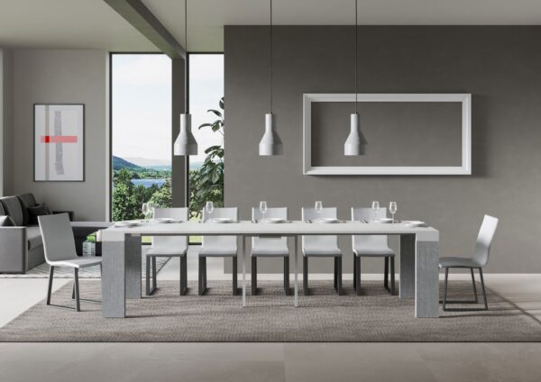 Consolle allungabile 90x40/300 cm Roxell Mix piano Bianco Frassino
