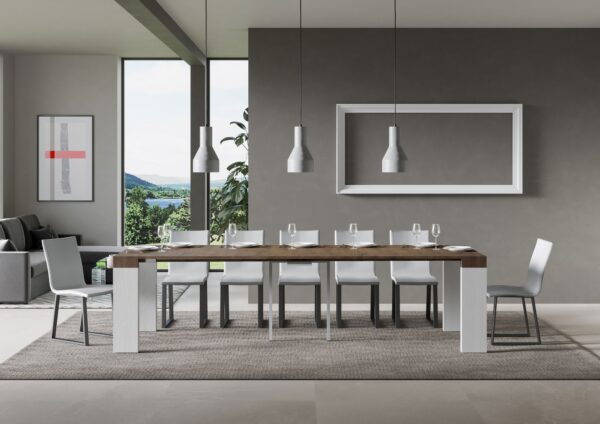 Consolle allungabile 90x40/300 cm Roxell Mix piano Bianco Frassino