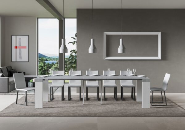 Consolle allungabile 90x40/300 cm Roxell Mix piano Bianco Frassino
