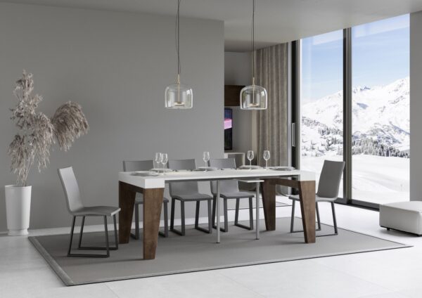 Consolle allungabile 90x40/300 cm Naxy Mix piano Bianco Frassino