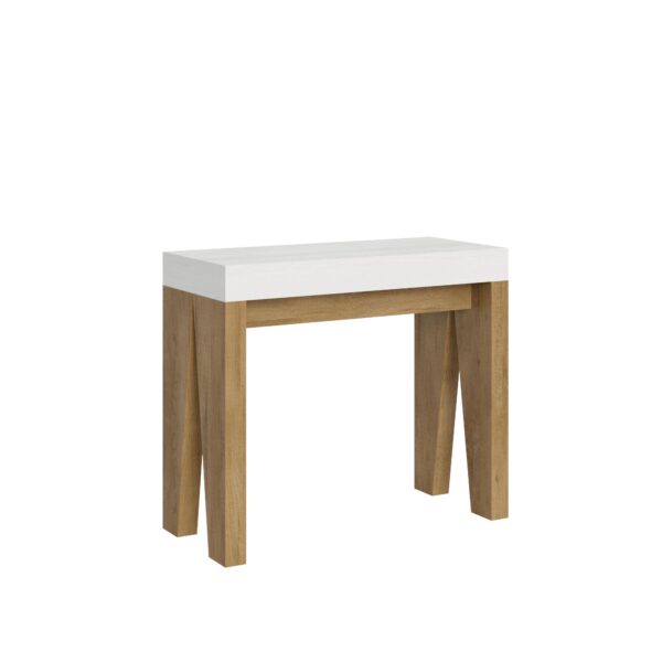 Consolle allungabile 90x40/300 cm Naxy Mix piano Bianco Frassino