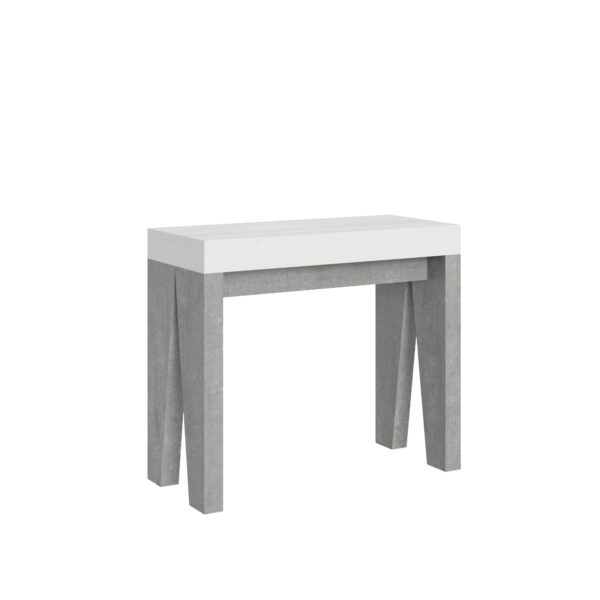 Consolle allungabile 90x40/300 cm Naxy Mix piano Bianco Frassino