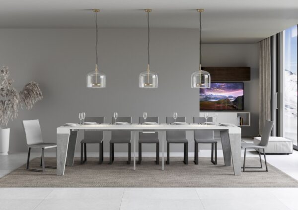 Consolle allungabile 90x40/300 cm Naxy Mix piano Bianco Frassino