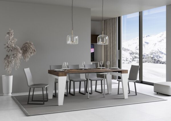 Consolle allungabile 90x40/300 cm Naxy Mix piano Bianco Frassino