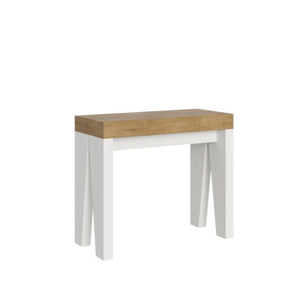 Consolle allungabile 90x40/300 cm Naxy Mix piano Bianco Frassino