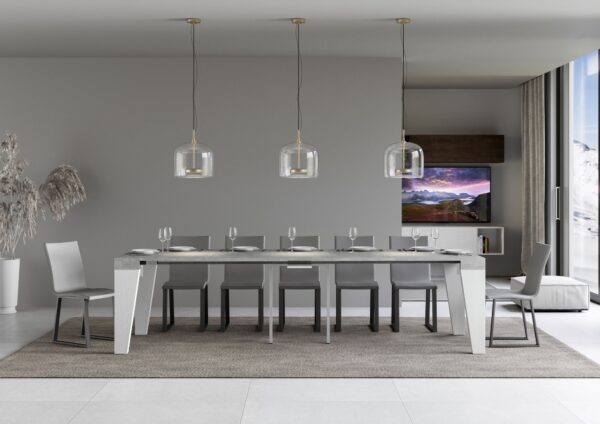Consolle allungabile 90x40/300 cm Naxy Mix piano Bianco Frassino