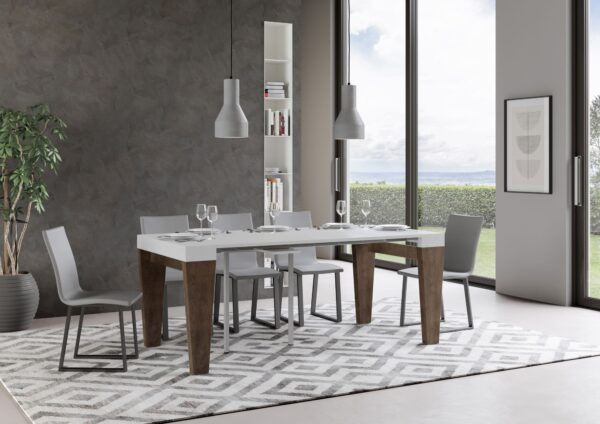 Consolle allungabile 90x40/196 cm Spimbo Mix Small piano Bianco Frassino