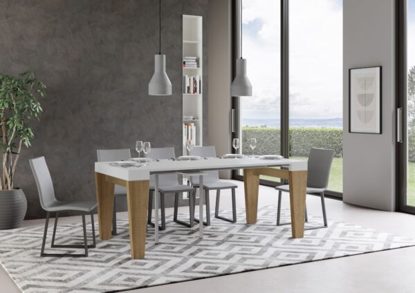 Consolle allungabile 90x40/196 cm Spimbo Mix Small piano Bianco Frassino