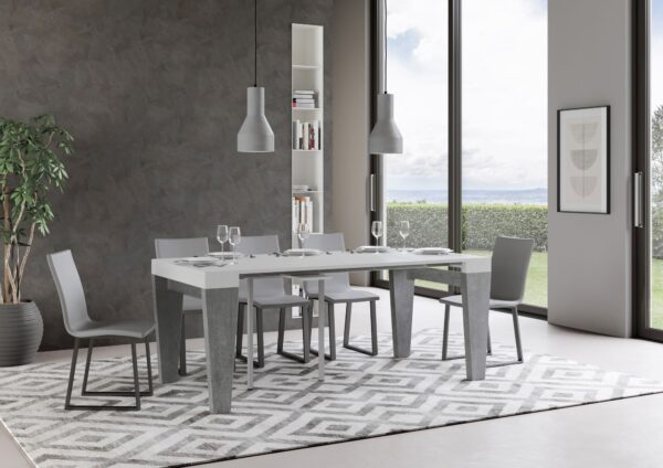 Consolle allungabile 90x40/196 cm Spimbo Mix Small piano Bianco Frassino
