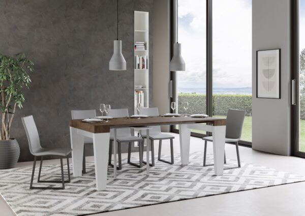 Consolle allungabile 90x40/196 cm Spimbo Mix Small piano Bianco Frassino