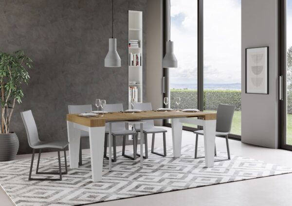 Consolle allungabile 90x40/196 cm Spimbo Mix Small piano Bianco Frassino