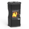 Stufa a legna Monella 184 N esagonale in ceramica e ghisa nero opaco10.6kW
