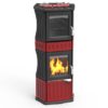 Monella 185 stufa a legna con forno in ceramica e ghisa rosso 10.6kW