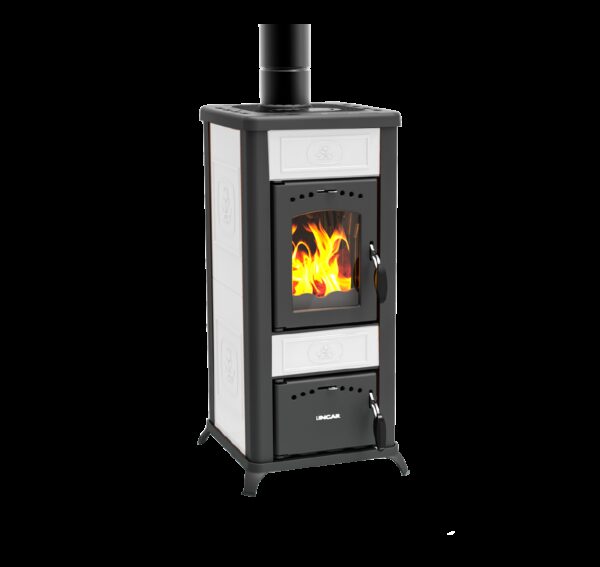 Alice 480 AZ stufa a legna in ceramica e ghisa bianco 6.5kW