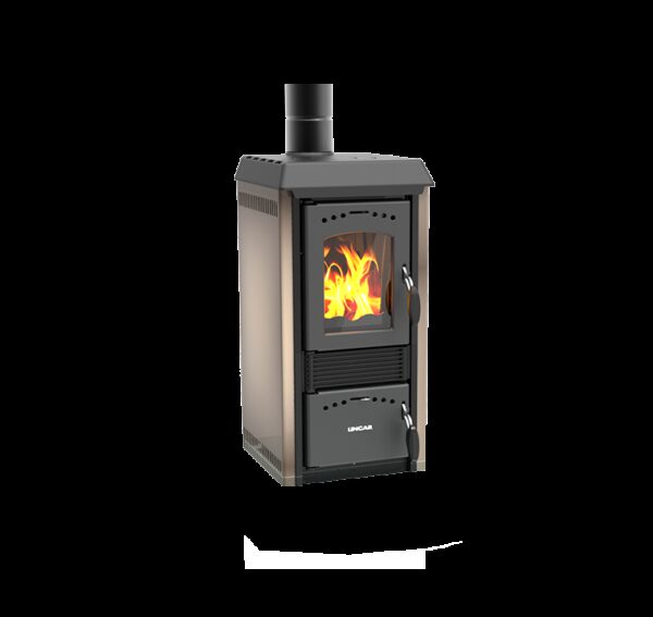 Gioia 470 AZ stufa a legna in acciaio e ghisa cappuccino 6.5kW