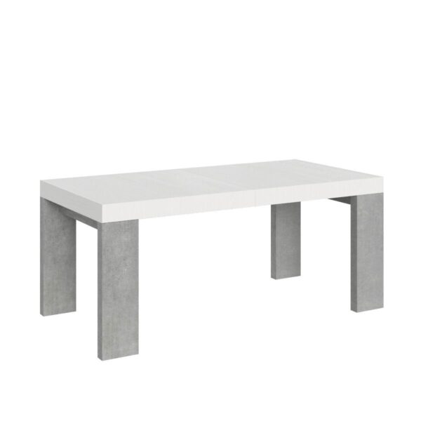 Tavolo allungabile 90x180/440 cm Roxell Mix piano Bianco Frassino - gambe Noce
