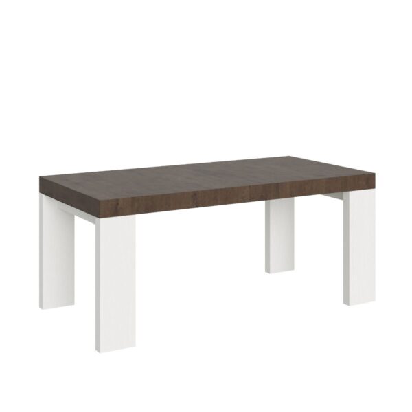 Tavolo allungabile 90x180/440 cm Roxell Mix piano Bianco Frassino - gambe Noce