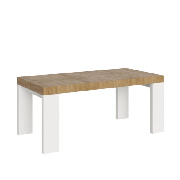 Tavolo allungabile 90x180/440 cm Roxell Mix piano Bianco Frassino - gambe Noce