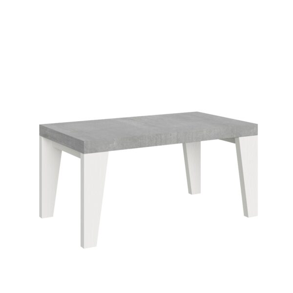 Tavolo allungabile 90x160/420 cm Naxy Mix piano Bianco Frassino - gambe Noce