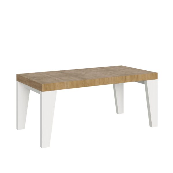 Tavolo allungabile 90x180/440 cm Naxy Mix piano Bianco Frassino - gambe Noce
