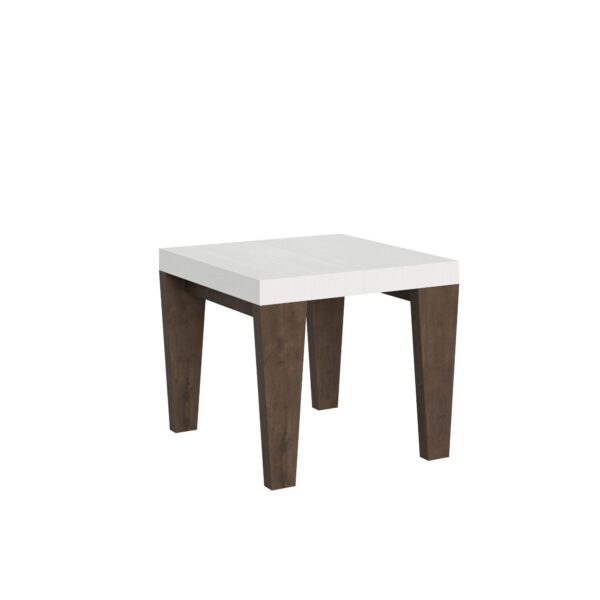 Tavolo allungabile 90x90/246 cm Spimbo Mix piano Bianco Frassino - gambe Noce