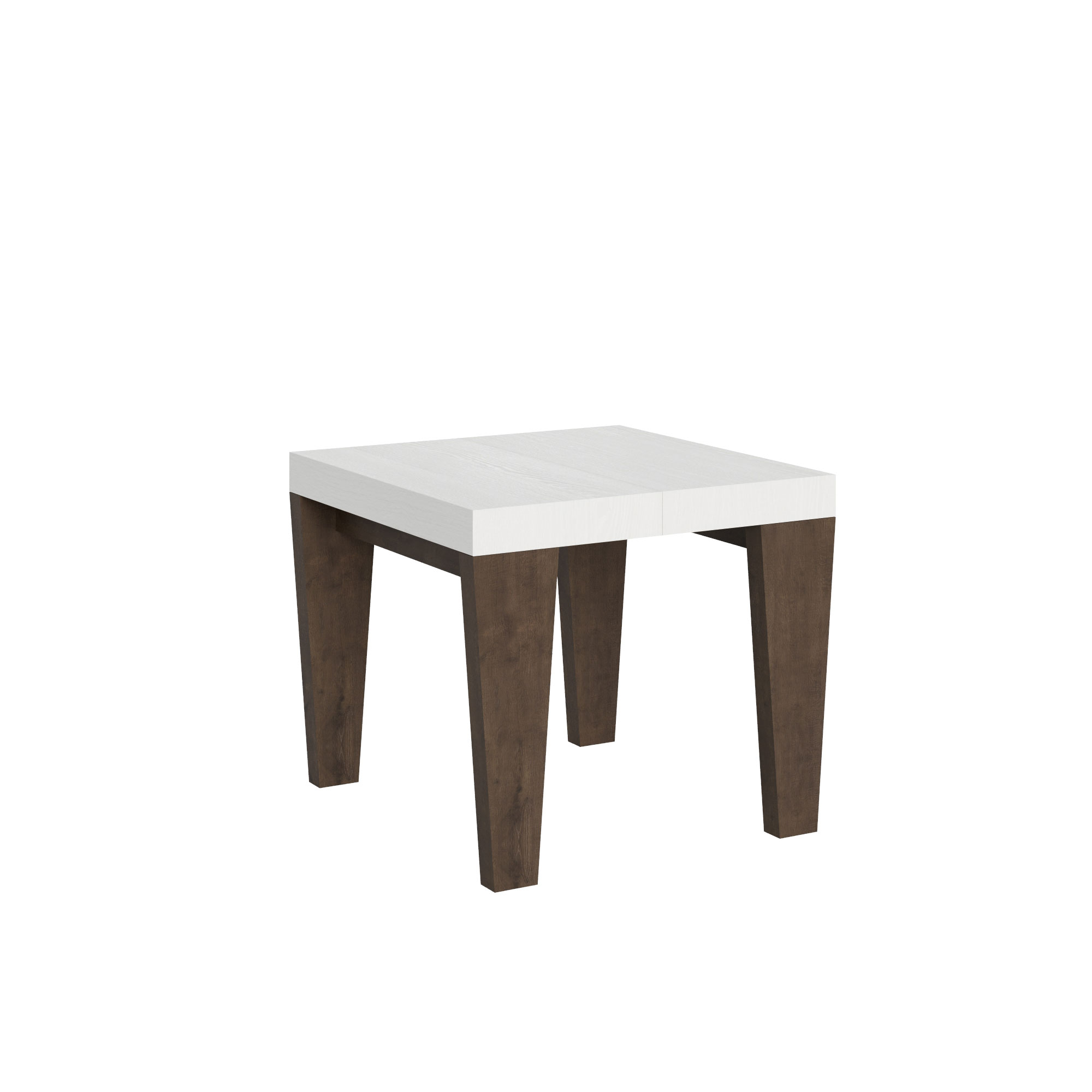 Tavolo allungabile 90x90/246 cm Spimbo Mix piano Bianco Frassino - gambe Noce