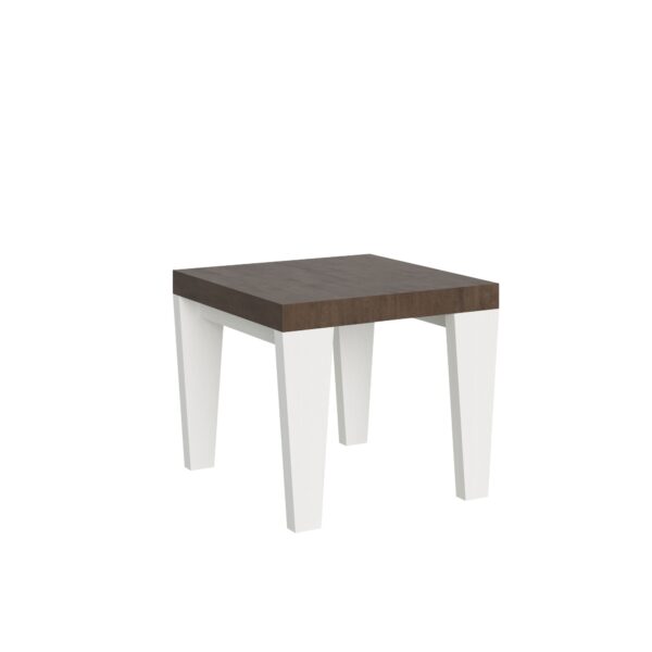 Tavolo allungabile 90x90/246 cm Spimbo Mix piano Bianco Frassino - gambe Noce