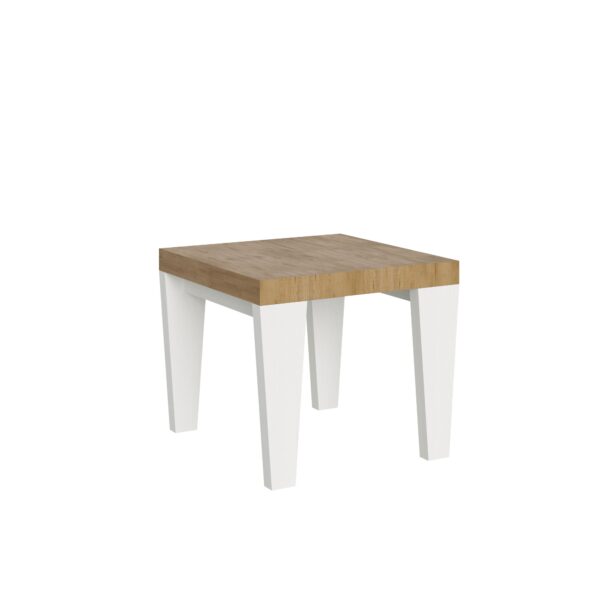 Tavolo allungabile 90x90/246 cm Spimbo Mix piano Bianco Frassino - gambe Noce