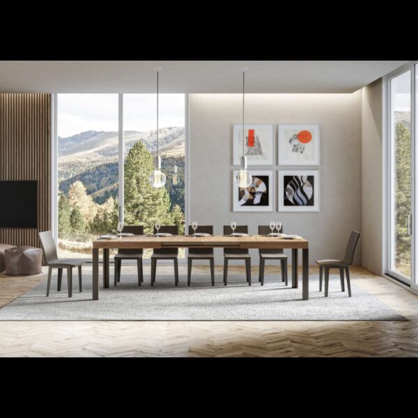 Tavolo allungabile 90x160/264 cm Linea telaio Antracite