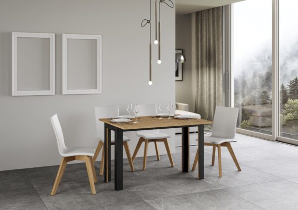 Tavolo apribile 120x45/90 cm Linea Double telaio Antracite