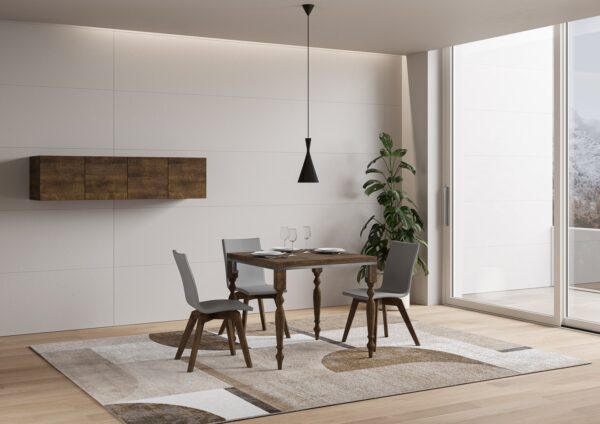 Tavolo apribile 90x90/180 cm Romagna Libra telaio Grigio