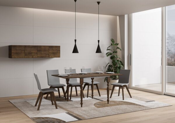 Tavolo apribile 90x90/180 cm Romagna Libra telaio Grigio
