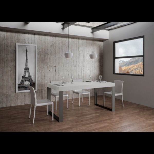 Tavolo allungabile 90x130/390 cm Tecno telaio Antracite
